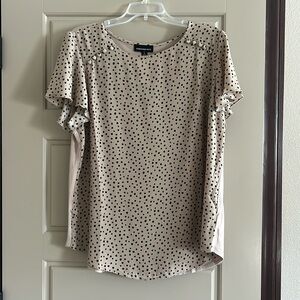 Fortune + Ivy blouse. Tan with black dots.
